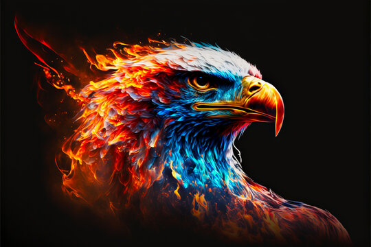 Free AI Image  Eagle fire design illustration