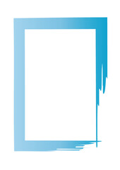 Niebieska malowana ramka farba