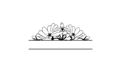 Naklejka premium Flower Monogram Vector