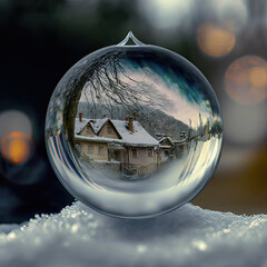 crystal ball with reflection