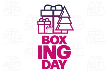 Boxing Day. Vector illustration. Holiday poster.