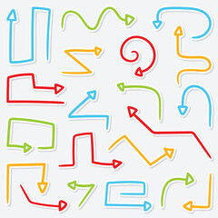 Set of hand drawn Arrow sticker