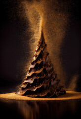 christmas tree made of chocolate and gold