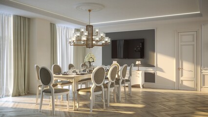 modern apartment interior, 3D illustration