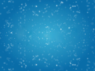 Blue abstract Christmas background with snows, winter concept