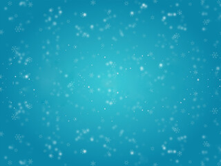 Blue abstract Christmas background with snows, winter concept