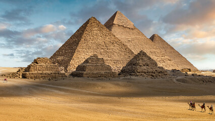 The Pyramids of Khafre and Khufu, Giza Necropolis (Unesco World Heritage List, 1979), Egypt....