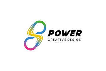 Colorful S letter energy power logo design, creative electric voltage or lightning logo vector illustration
