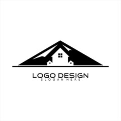 Real Estate logo unique design with mountain concept.