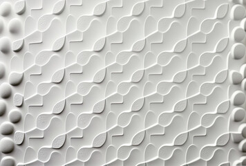 Close up, very detailed surface shot of a wall covered with white textured wallpaper. Generative AI
