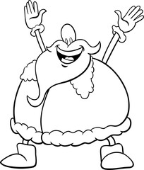 cartoon Santa Claus on Christmas time coloring page