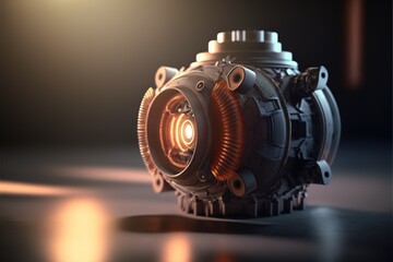 Fototapeta na wymiar Steampunk device consisting of mechanisms. Metal, mechanical device. 3d illustration generative ai