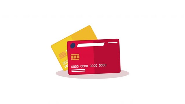credit cards bank financial animation