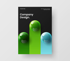 Vivid 3D balls corporate identity template. Clean banner A4 vector design illustration.