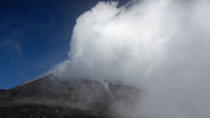 Mount Etna, one of the world's most active volcanoes, in October, currently inactive