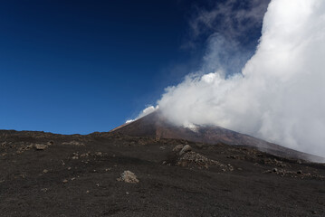 Mount Etna, one of the world's most active volcanoes, in October, currently inactive