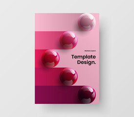 Original 3D spheres presentation template. Simple placard design vector illustration.