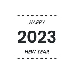 new year icon, happy new year vector, 2023 icon, simple illustration