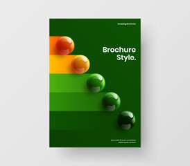 Abstract poster vector design illustration. Geometric 3D balls handbill template.
