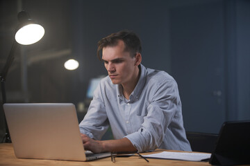 While others are sleeping.man works overtime at night