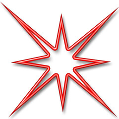 Red Neon Sign Star Shaped Light