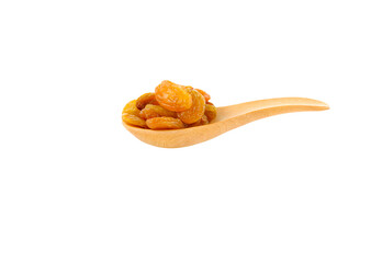 Raisins dried in spoon  isolated  on  transparent  png