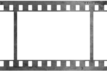 Clean and simple retro style 35mm film negative. PNG illustration with transparent background.
