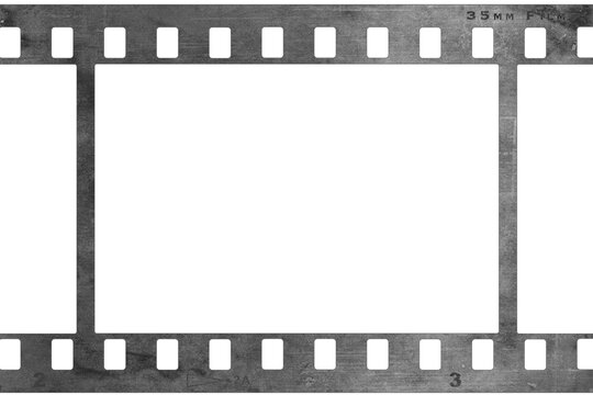 Clean and simple retro style 35mm film negative. PNG illustration with transparent background.

