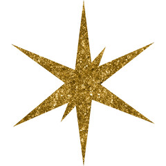 Gold Glitter Decorative Stars