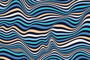 Colorful striped backgrounds. Colorful waves and vintage 60s hippie psychedelic wallpaper backdrop. Vector  illustration