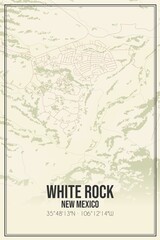 Retro US city map of White Rock, New Mexico. Vintage street map.