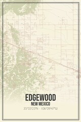 Fototapeta premium Retro US city map of Edgewood, New Mexico. Vintage street map.