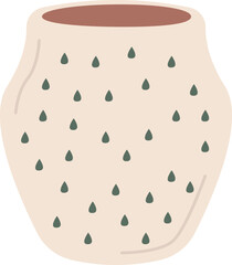 Cartoon pot for houseplant flat icon Home gardening