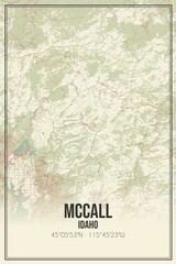 Retro US city map of Mccall, Idaho. Vintage street map.