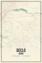 Obraz premium Retro US city map of Declo, Idaho. Vintage street map.