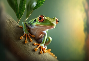 Fototapeta premium Generative AI. Tree Frog No.03