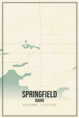 Retro US city map of Springfield, Idaho. Vintage street map.