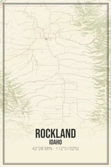Fototapeta premium Retro US city map of Rockland, Idaho. Vintage street map.
