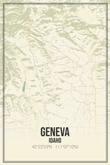 Retro US city map of Geneva, Idaho. Vintage street map.