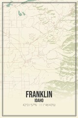 Retro US city map of Franklin, Idaho. Vintage street map.