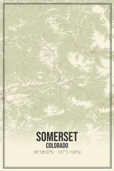 Retro US city map of Somerset, Colorado. Vintage street map.