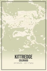 Retro US city map of Kittredge, Colorado. Vintage street map.
