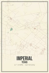 Retro US city map of Imperial, Texas. Vintage street map.