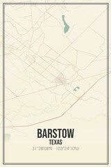 Retro US city map of Barstow, Texas. Vintage street map.