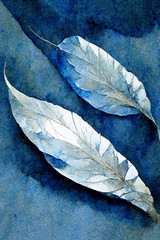 Digital golden/dark red/blue//silver/black glamorous feather/leaves printable hanging wall decor