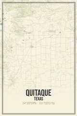 Fototapeta premium Retro US city map of Quitaque, Texas. Vintage street map.