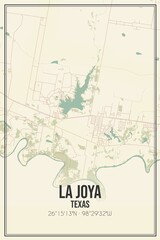Retro US city map of La Joya, Texas. Vintage street map.