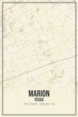 Retro US city map of Marion, Texas. Vintage street map.