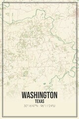 Retro US city map of Washington, Texas. Vintage street map.