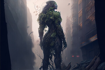 giants vines attack the city, beautiful witch watch.